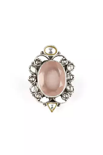 Sangeeta Boochra Silver Necklace And Earrings, Ring Set