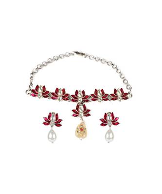 Sangeeta Boochra Silver Necklace And Earrings Set 2