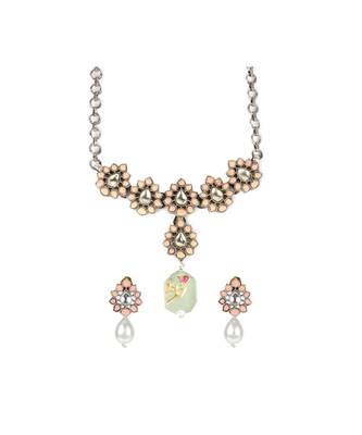 Sangeeta Boochra Silver Necklace And Earrings Set 1
