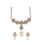 Sangeeta Boochra Silver Necklace And Earrings Set