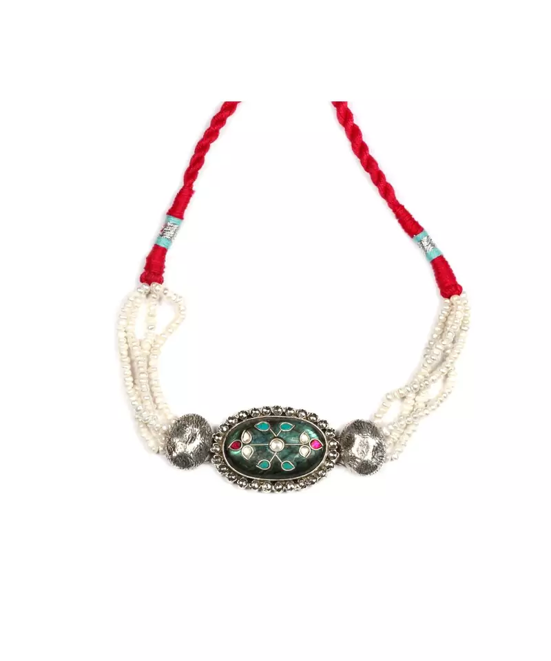 Sangeeta Boochra Silver Choker