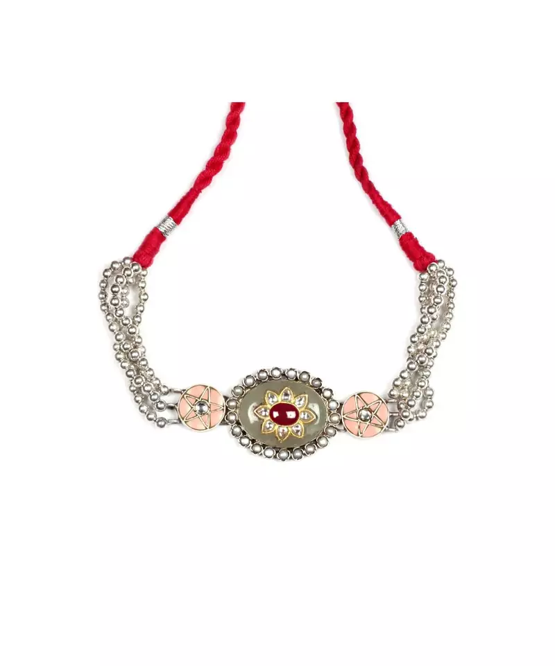 Sangeeta Boochra Silver Choker