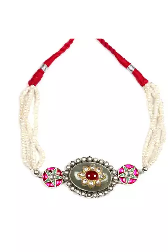 Sangeeta Boochra Silver Choker