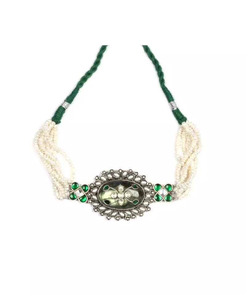 Sangeeta Boochra Silver Choker
