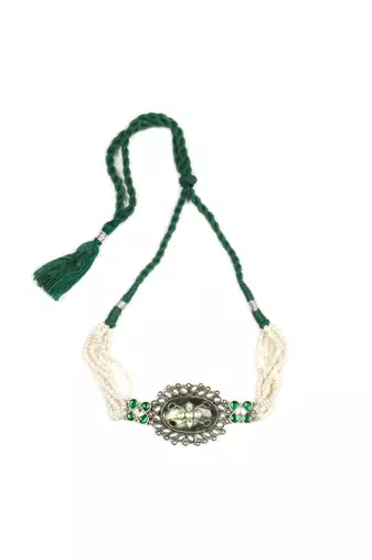 Sangeeta Boochra Silver Choker