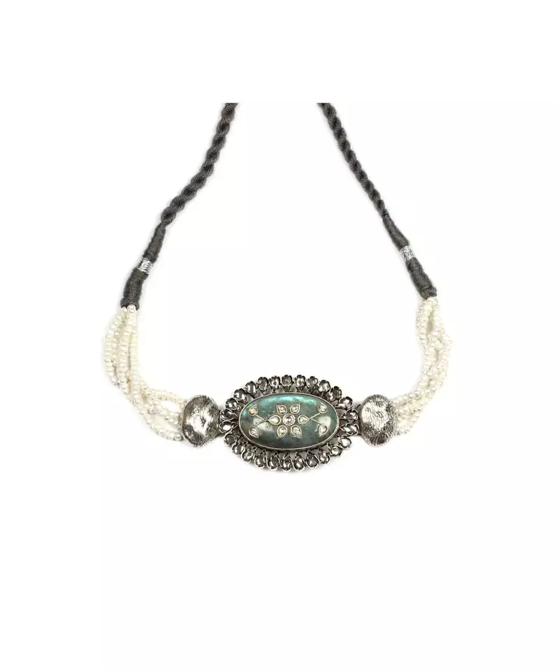 Sangeeta Boochra Silver Choker