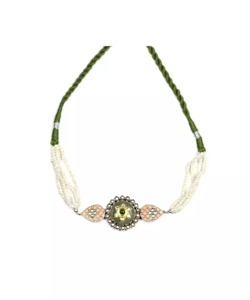 Sangeeta Boochra Silver Choker