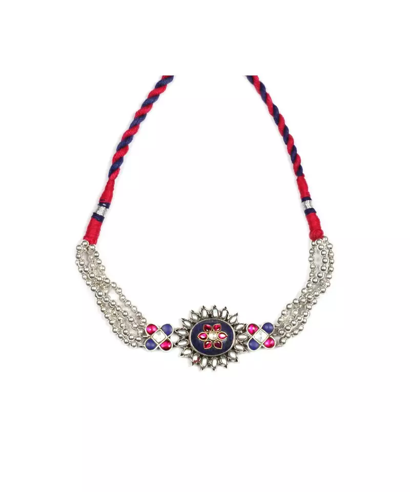 Sangeeta Boochra Silver Choker