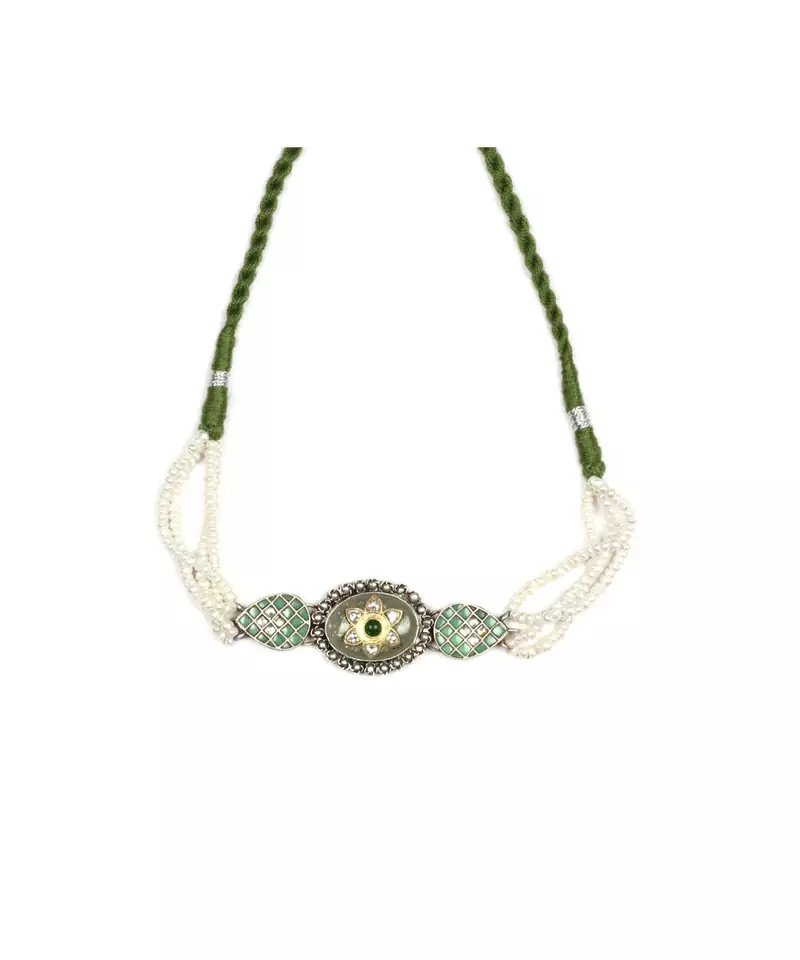 Sangeeta Boochra Silver Choker
