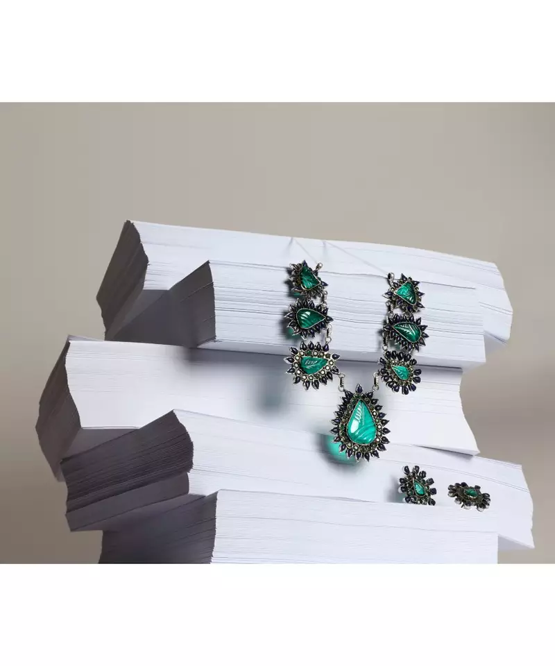 Sangeeta Boochra Silver Necklace And Earrings
