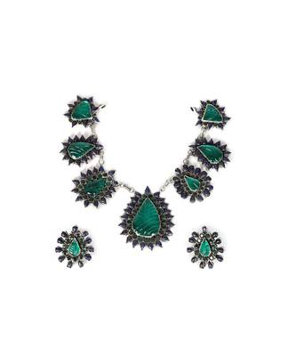 Sangeeta Boochra Silver Necklace And Earrings 3