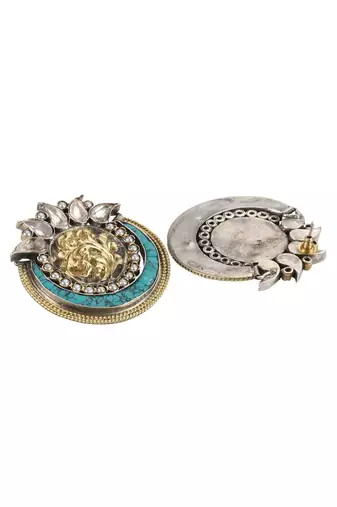 Sangeeta Boochra Silver Earrings With 24K Gold Plating