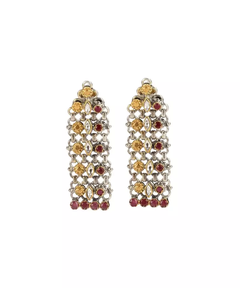 Sangeeta Boochra Silver Earrings With 24K Gold Plating