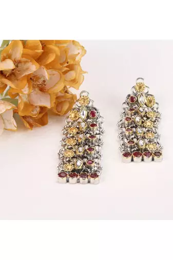Sangeeta Boochra Silver Earrings With 24K Gold Plating