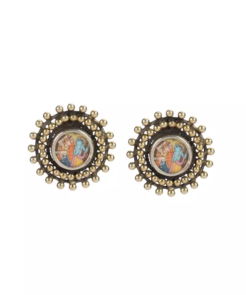 Sangeeta Boochra Silver Earrings With 24K Gold Plating