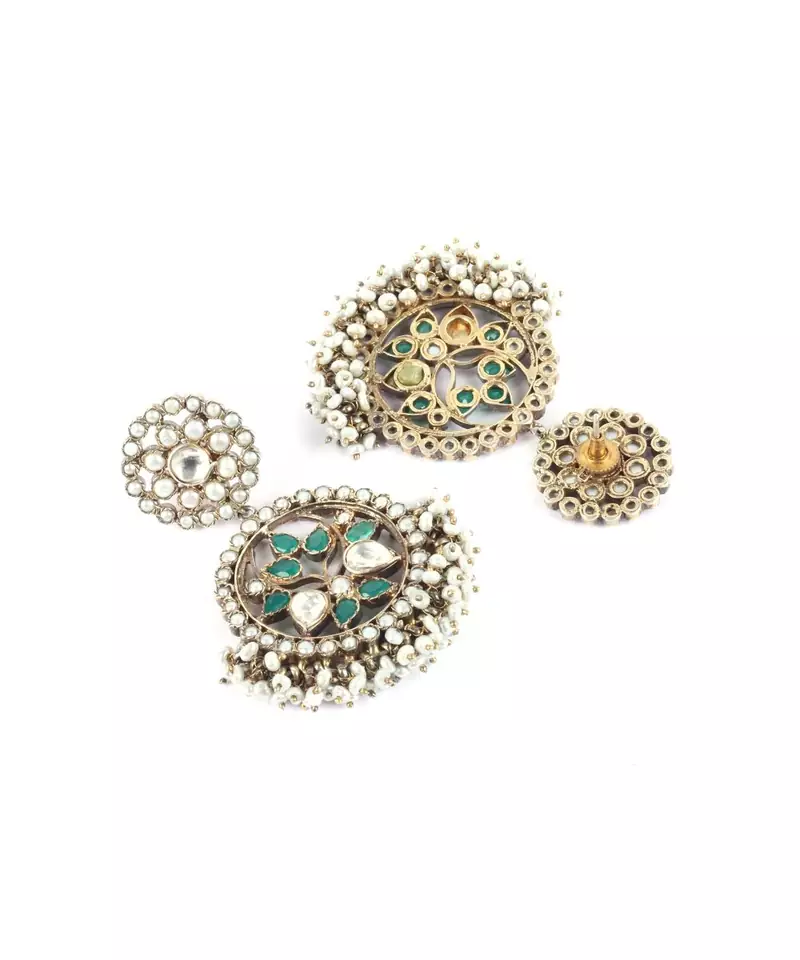 Sangeeta Boochra Silver Earrings With 24K Gold Plating