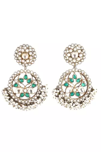 Sangeeta Boochra Silver Earrings With 24K Gold Plating
