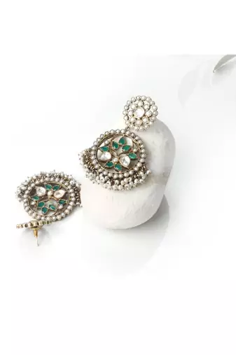 Sangeeta Boochra Silver Earrings With 24K Gold Plating
