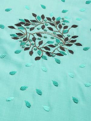 Turquoise Embroidered Georgette Staright Kurti 4