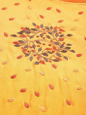Mustard Embroidered Georgette Staright Kurti 4