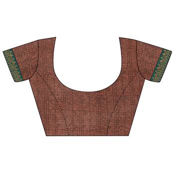 Brown Printed Georgette saree with blouse 3