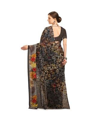 Multicolor Printed Georgette saree with blouse 2