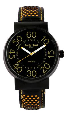 LeatherHood Party Wear Large Dial Analog Black & Red Men's Watch 1