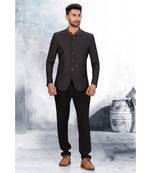 Black Rayon Jodhpuri Suit
