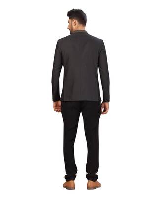 Black Rayon Jodhpuri Suit 2