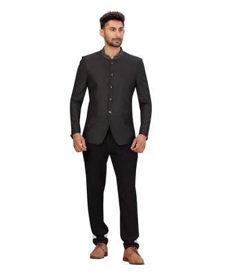 Black Rayon Jodhpuri Suit 3