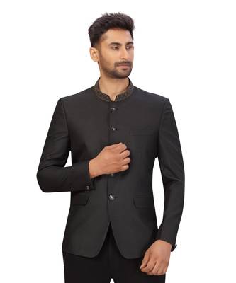Black Rayon Jodhpuri Suit 6