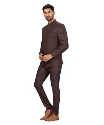 Wine Rayon Jodhpuri Suit 4