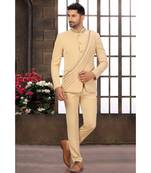 Beige Rayon Jodhpuri Suit