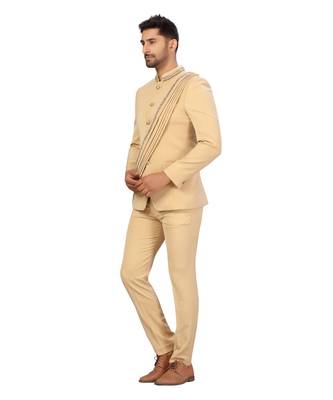 Beige Rayon Jodhpuri Suit 4