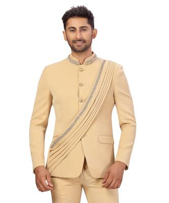 Beige Rayon Jodhpuri Suit 6