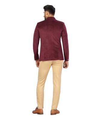 Wine Traditional Jodhpuri Suit for Men 2