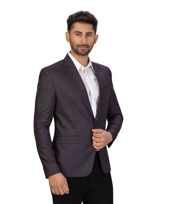 Dark Purple Cotton Single Breasted Blazer 5