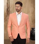 Peach Cotton Single Breasted Blazer