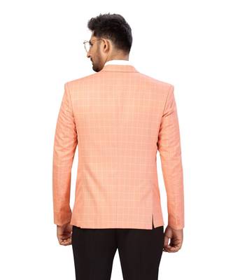 Peach Cotton Single Breasted Blazer 2