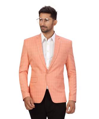 Peach Cotton Single Breasted Blazer 3