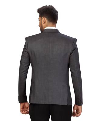 Grey Cotton Single Breasted Blazer 2