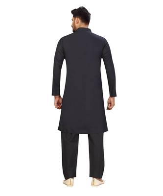 Black  cotton pattern designer wear kurta sets  2