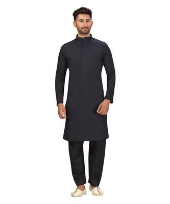 Black  cotton pattern designer wear kurta sets  3