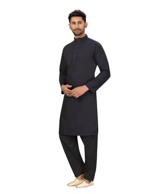 Black  cotton pattern designer wear kurta sets  5