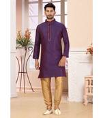 purple embroidered kurta pajama