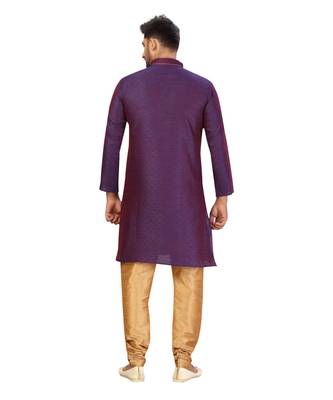 purple embroidered kurta pajama 2
