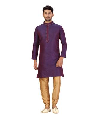 purple embroidered kurta pajama 3