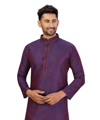 purple embroidered kurta pajama 4