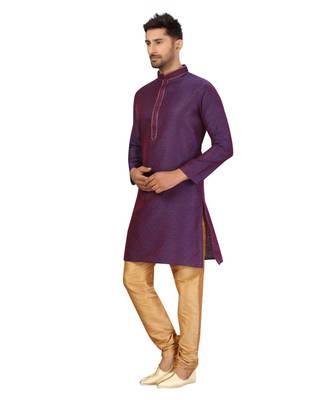 purple embroidered kurta pajama 5