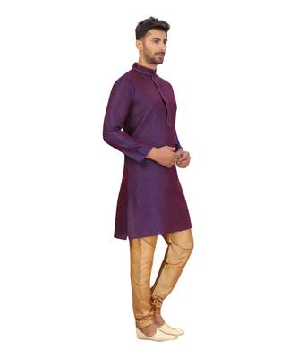 purple embroidered kurta pajama 6